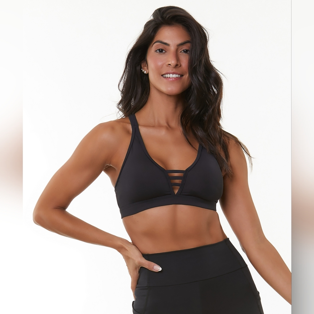 Black Strappy Sports Bra Top Zen